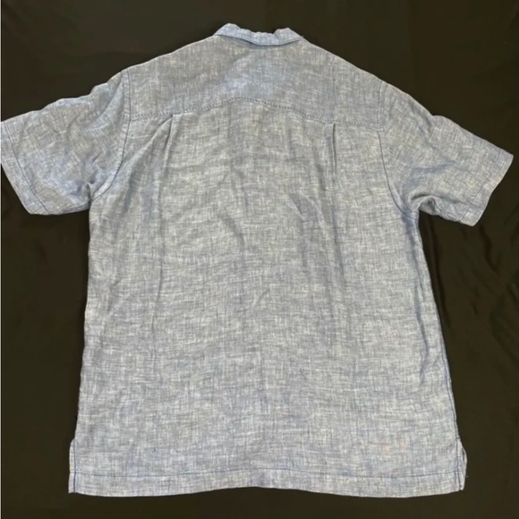 Tommy Bahama Mens Blue Short Sleeve Button Up Linen Shirt Size M - Picture 8 of 9